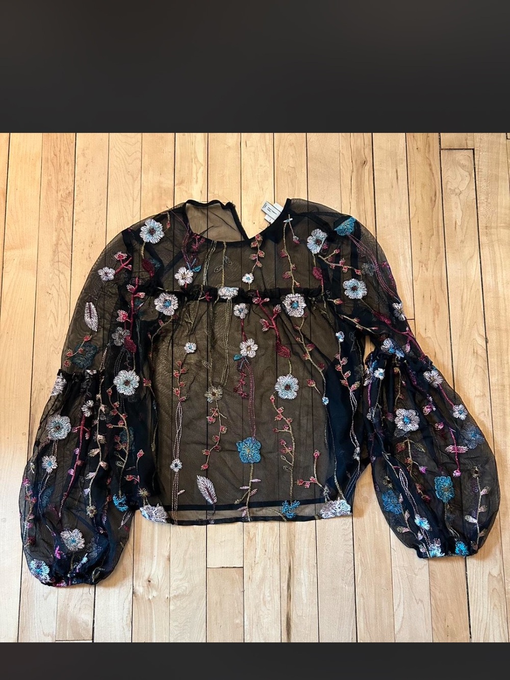 Target Floral Sheer Mesh Blouse